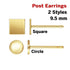 14K Gold Filled Square Or Round Circle Post Earrings, (GF-823)